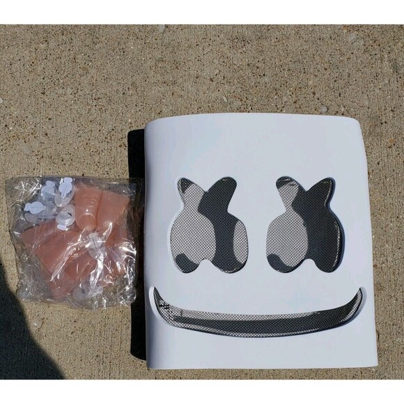 New MARSHMALLOW DJ Foam Full Head Light Up Cosplay Mask & Fingers Halloween New - Picture 4 of 7